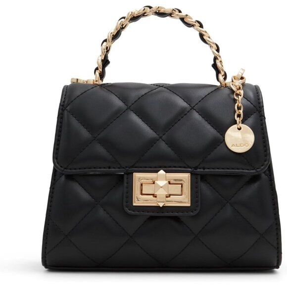 Elegant Black Trapezoid Handbag with Twist Lock - Essential Fashion Piece - Picture 1 of 4